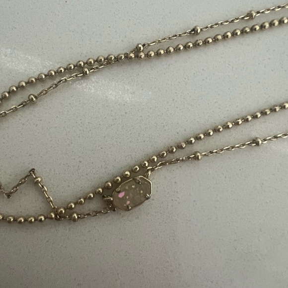 Emilie Gold Multi Strand Necklace in Iridescent Drusy - Picture 4 of 4